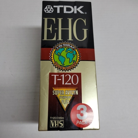 TDK EHG T-120 Super Avilyn Technology Recordable VHS Tapes Pack Of 3 - Picture 2 of 3
